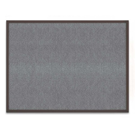 United Visual Products Corkboard, Fabric, Satn, 1 Door, 18" x 24" UV300-SATIN-MEDGRY
